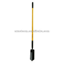trenching shovel with fiberglass handle